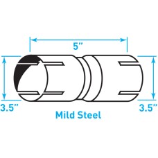 Truck Exhaust Coupler Double 16g, Mild Steel - 3.5"